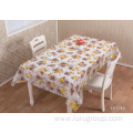 Floral Print PEVA Tablecloth with Lace Edge